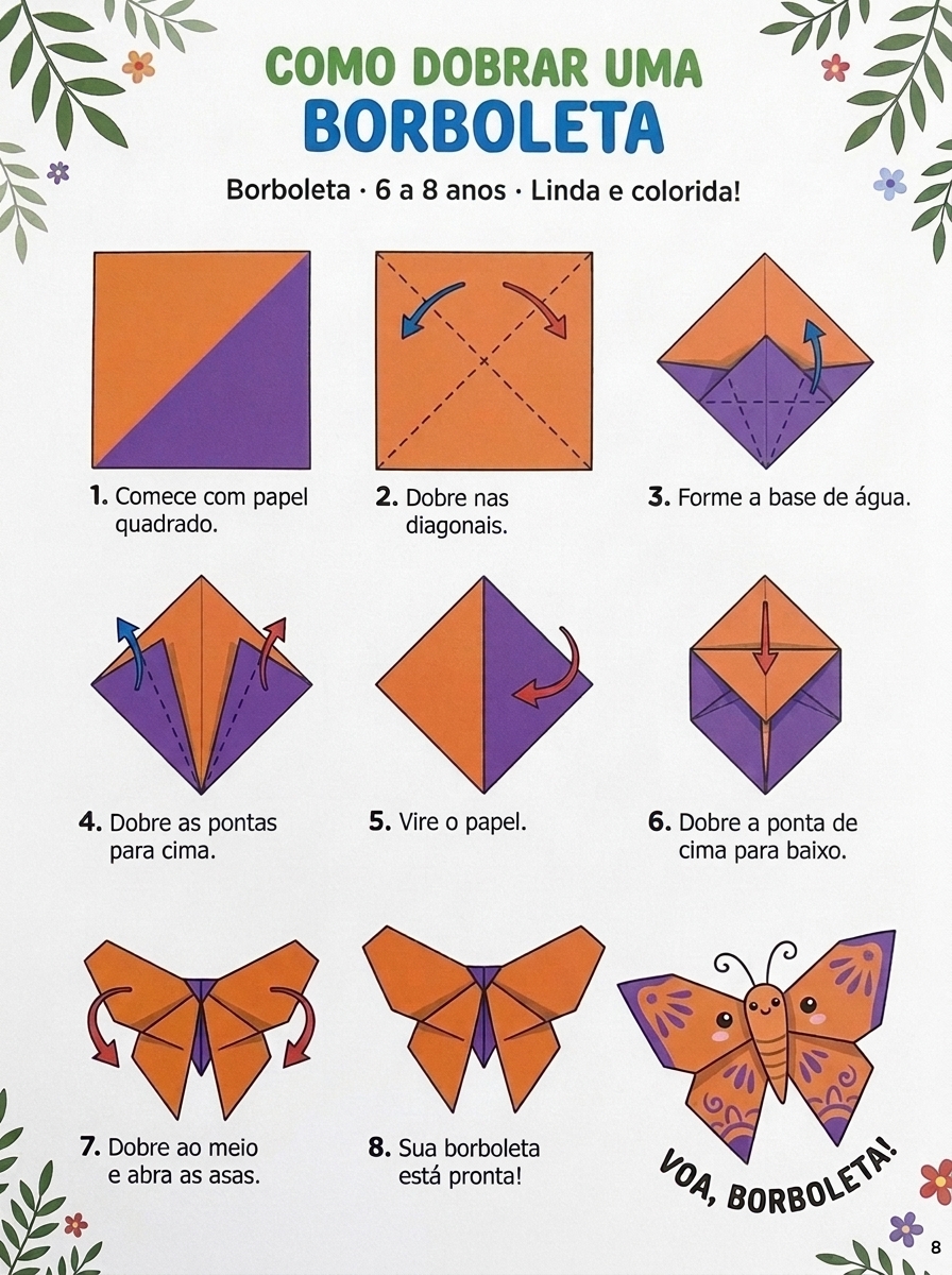 Passo a passo Borboleta (6 a 8 anos)