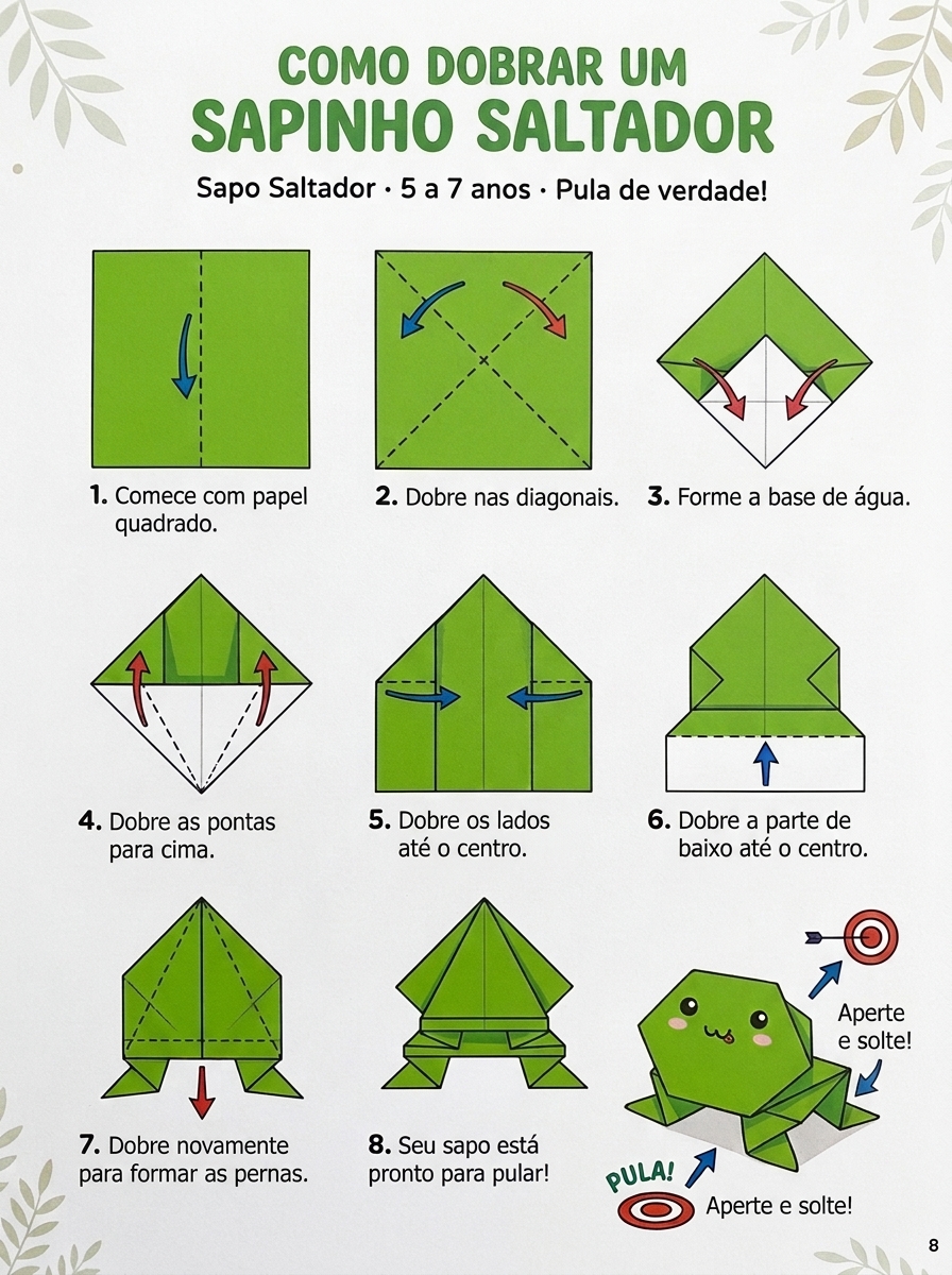 Passo a passo Sapinho Saltador (5 a 7 anos)